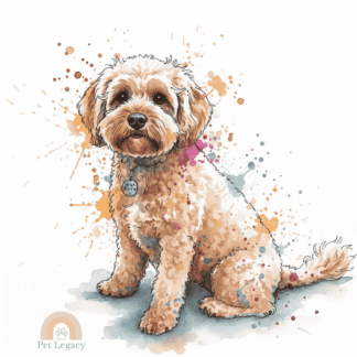 Watercolour splash pet portrait (digital download) – custom pet portrait UK by Pet Legacy